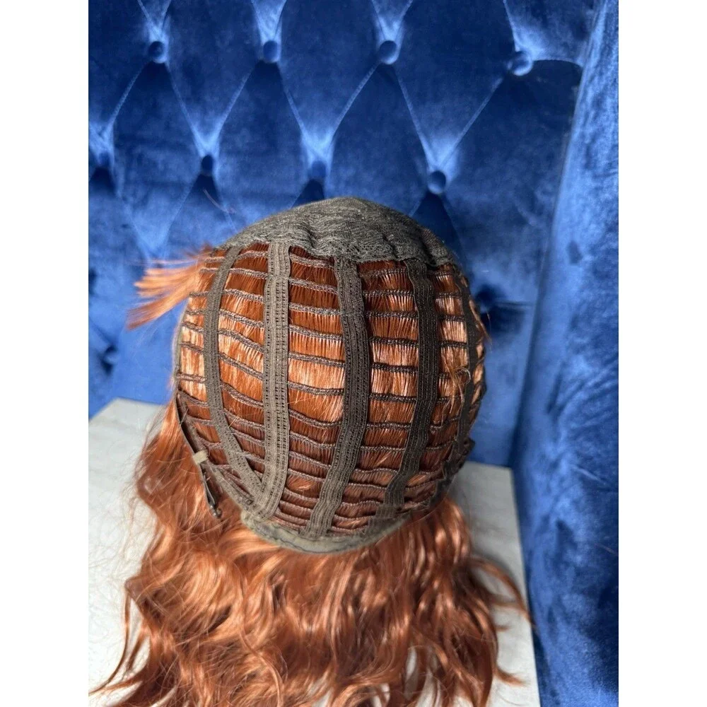 Duduwig Store Orange Short Curly Wig with Bangs Women Synthetic